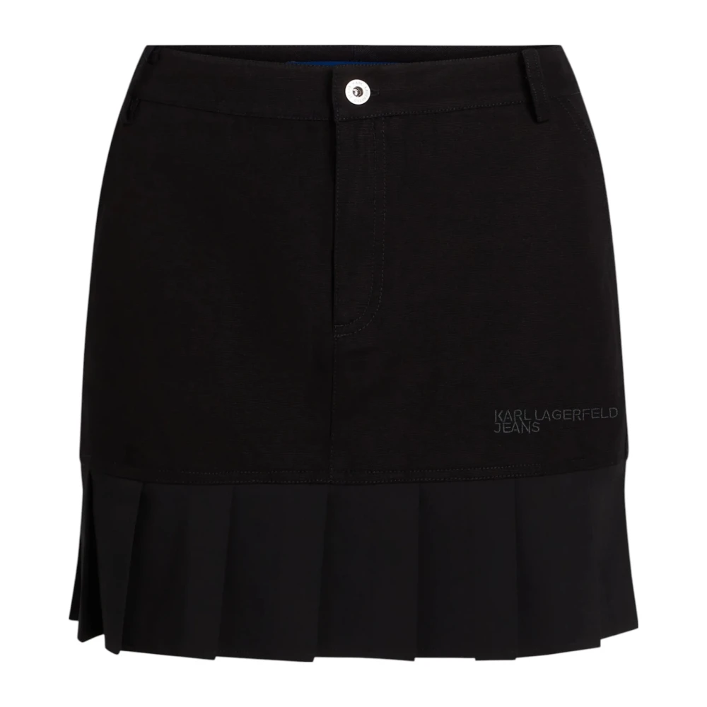 Karl Lagerfeld Women's Black Pleated Mini Skirt A3w12012 - Short Skirts - M - Skirts