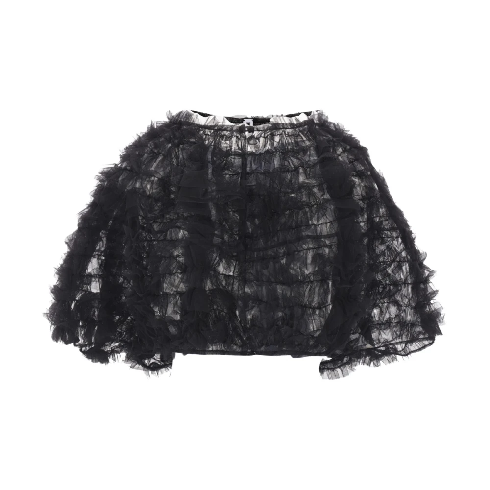 Molly Goddard Svart Ruffle Bolero Topp Black, Dam