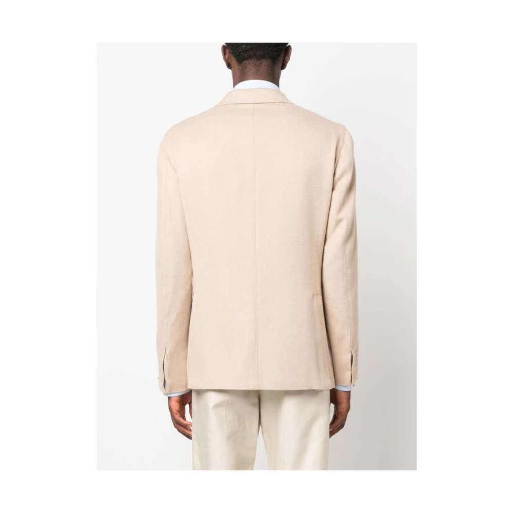 Gabo Napoli Dubbelrijige camelblazer Beige Heren