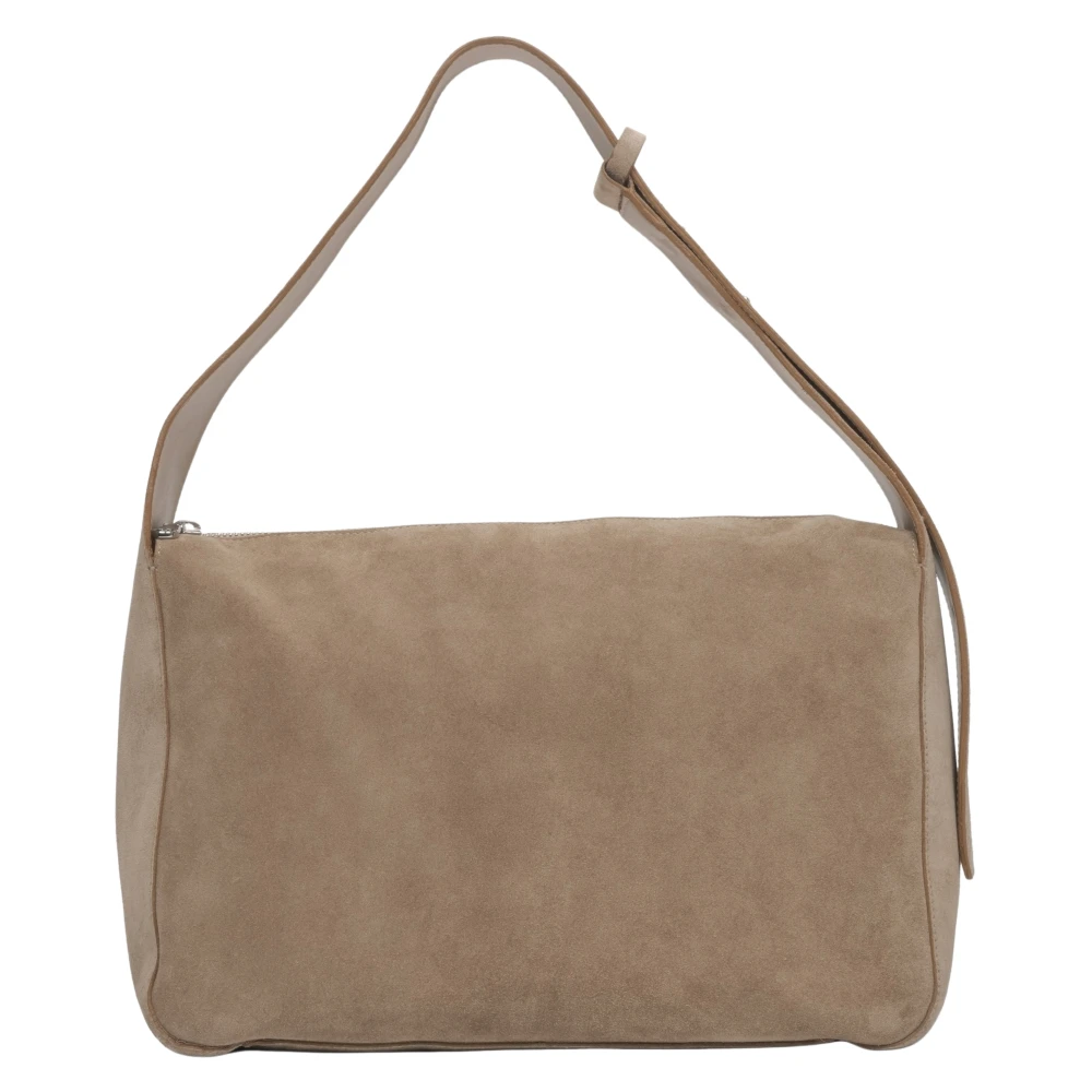 Estro Dames Zand Beige Schoudertas gemaakt van Premium Italiaans Leer Beige Dames