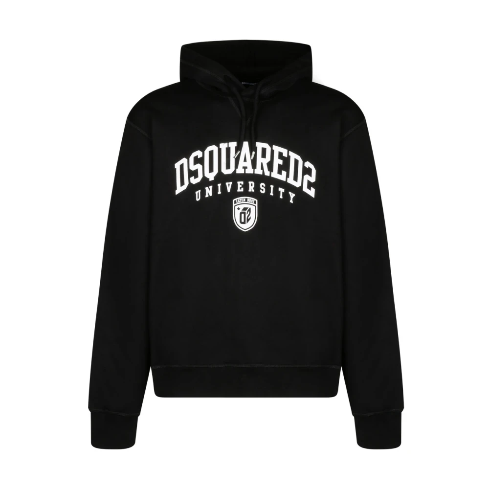 Dsquared2 Black University Cool Hoodie Jumper - Male - Hoodies - 2XL - Sweatshirts & Hoodies