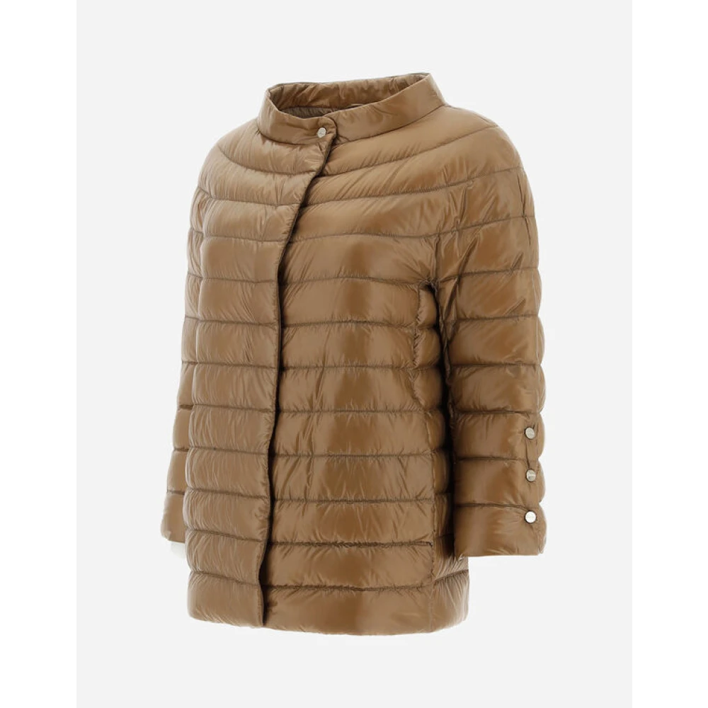 Herno Ultralichte Camel Nylon Jas Brown Dames