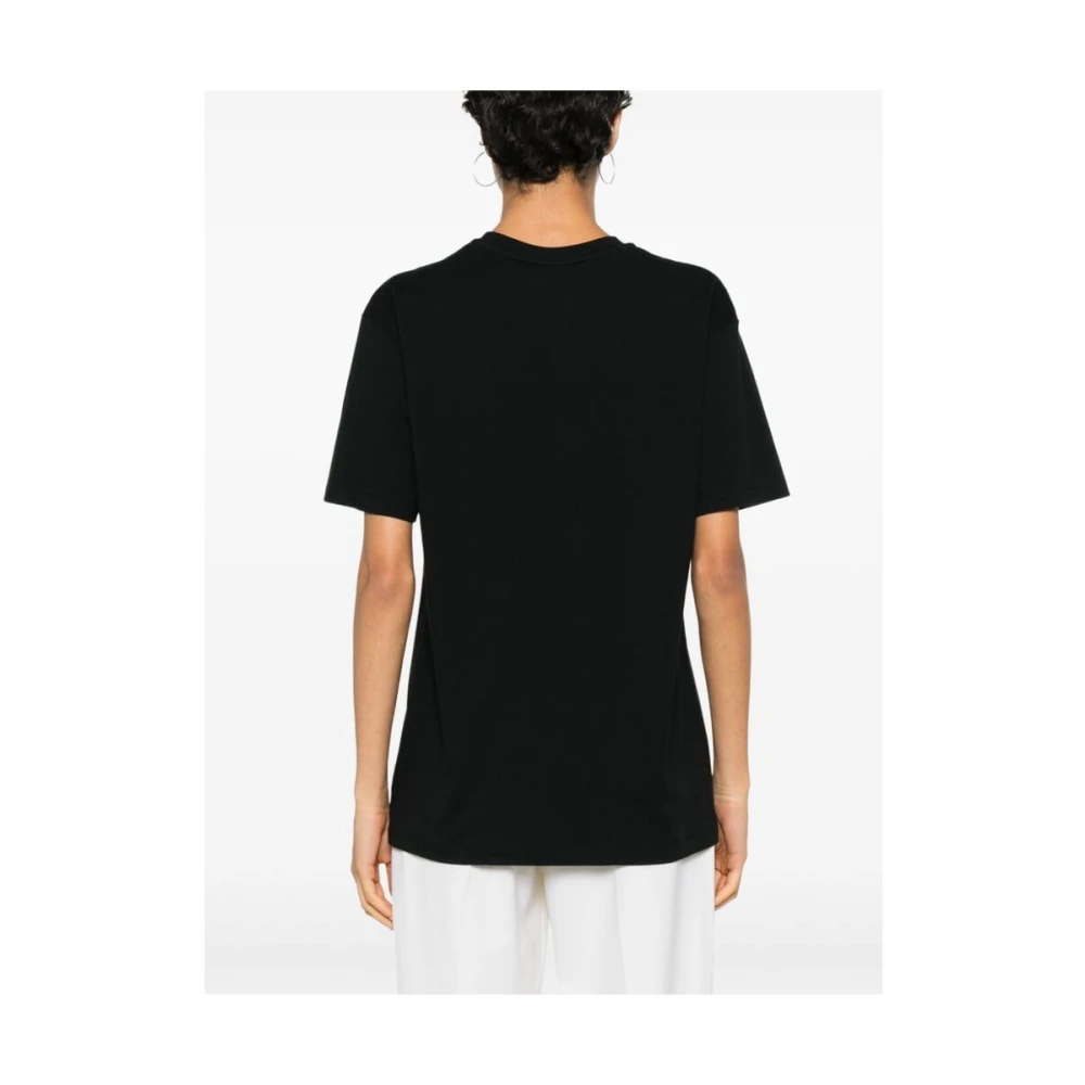Mazzarelli Zwart Katoenmix Ronde Hals T-shirt Black Dames