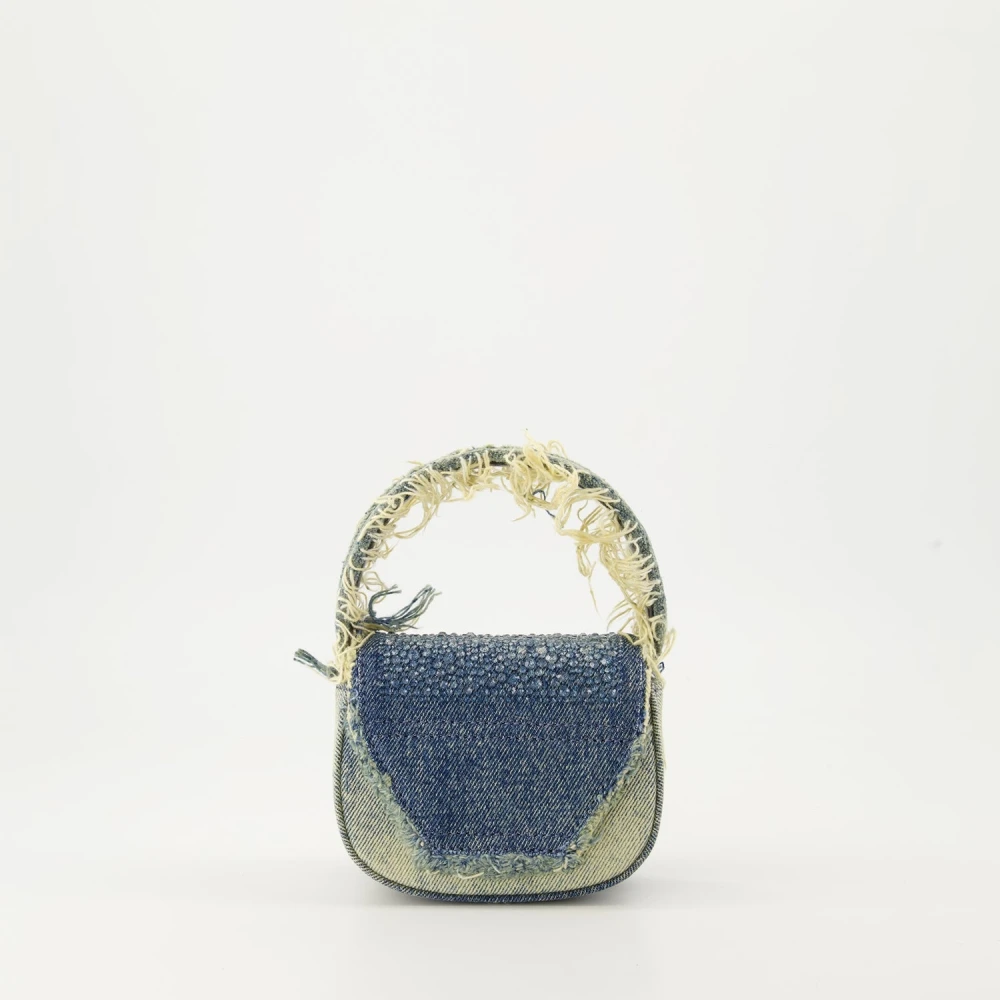 Diesel Denim Schoudertas met Strass Blue Dames