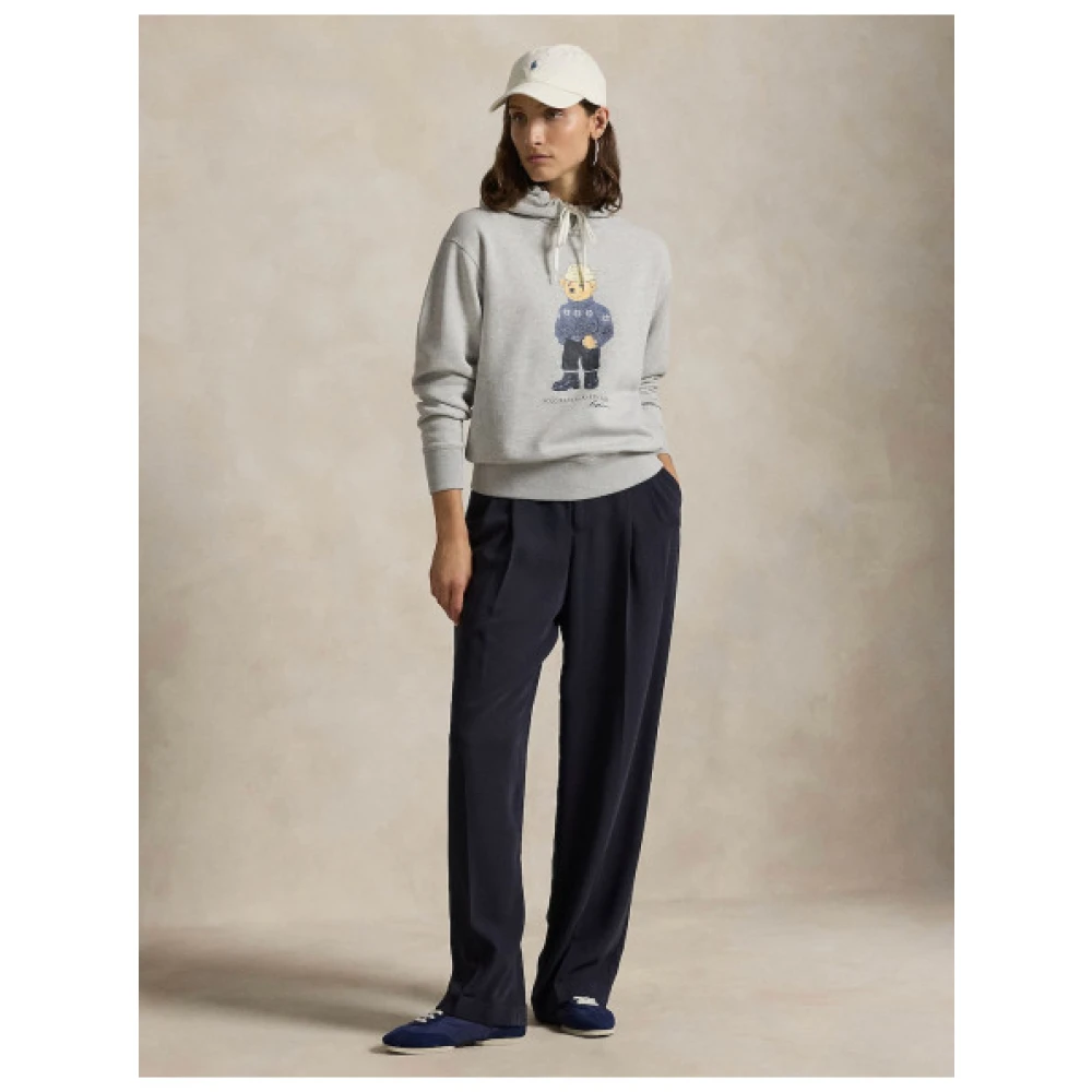 Polo Ralph Lauren Hoodie met Berenprint Gray Dames