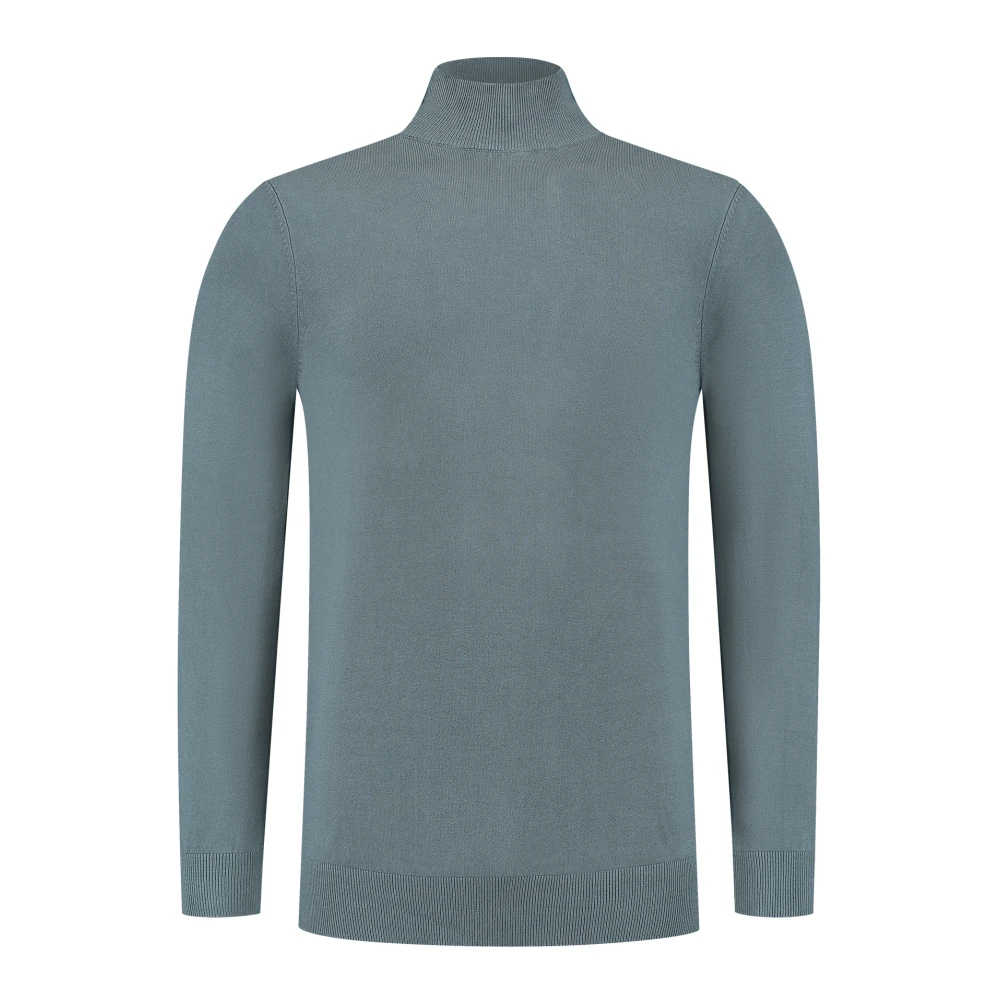 Pure Path Mockneck Sweater Essential Gebreide kleding Blue Heren