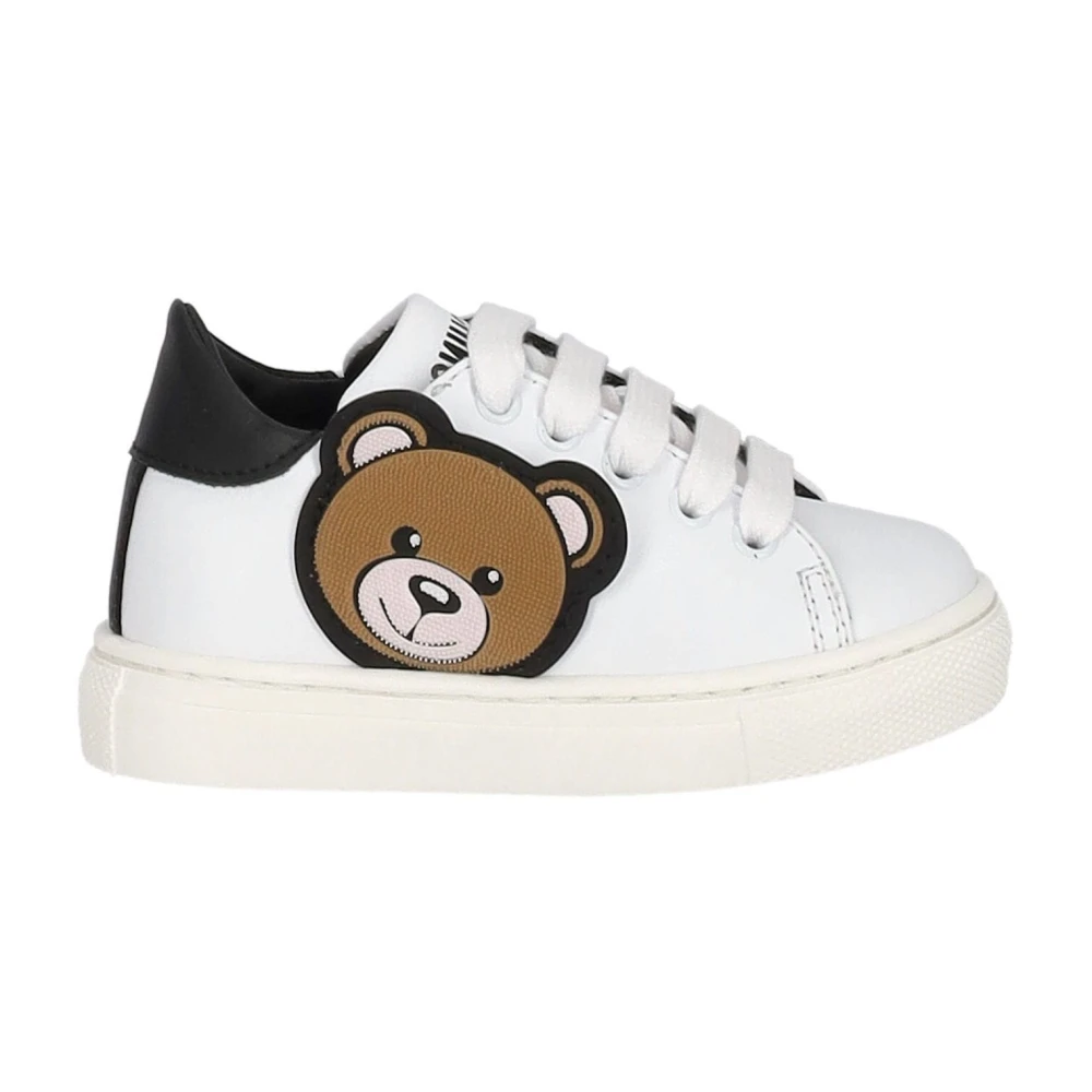 Moschino Girls White Low Top Trainers - Kids Sneakers - 39 Eu - Kids