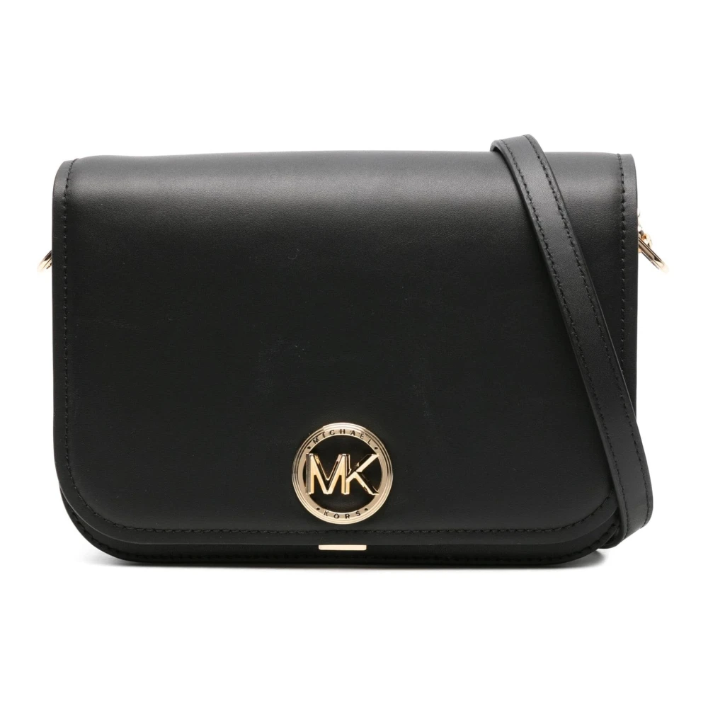 Michael Kors Casual Crossbody Tas in Zwart Leer Black Dames