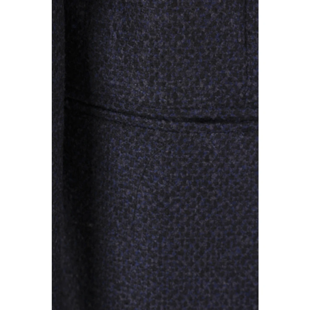 Caruso Blauwe Dubbelborstige Wollen Jas Blue Heren
