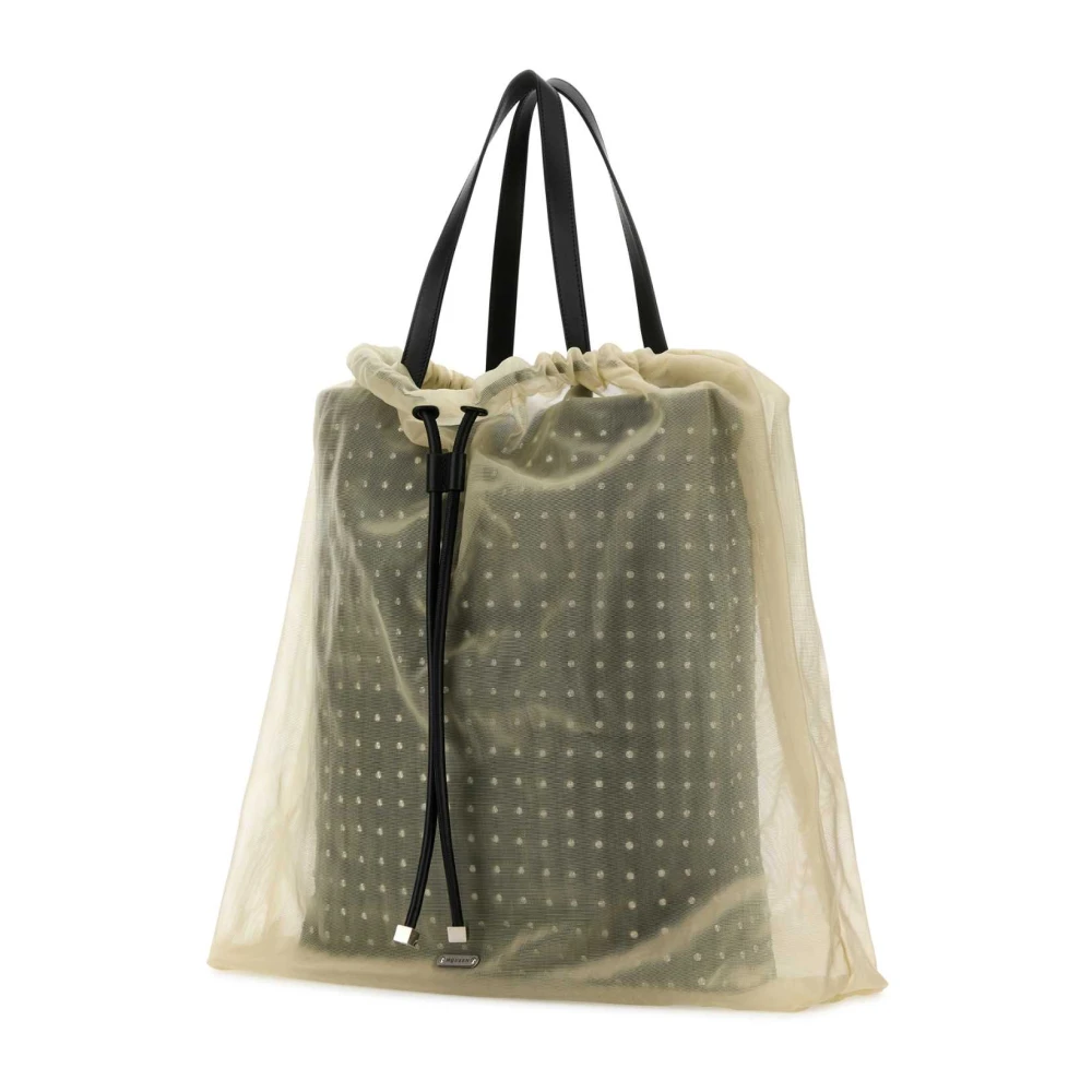 alexander mcqueen Nebula Leren Tule Shopper Beige Dames