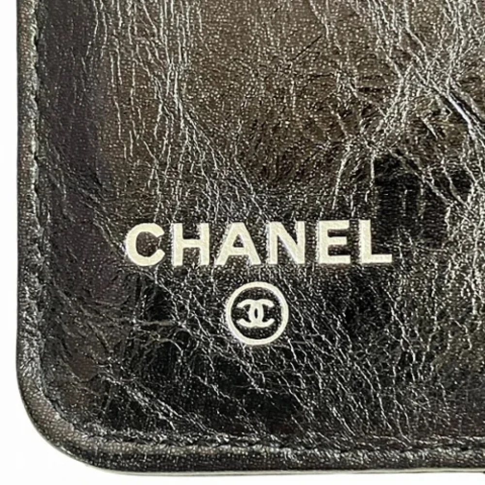 Chanel Vintage Pre-owned Leather wallets Black Dames