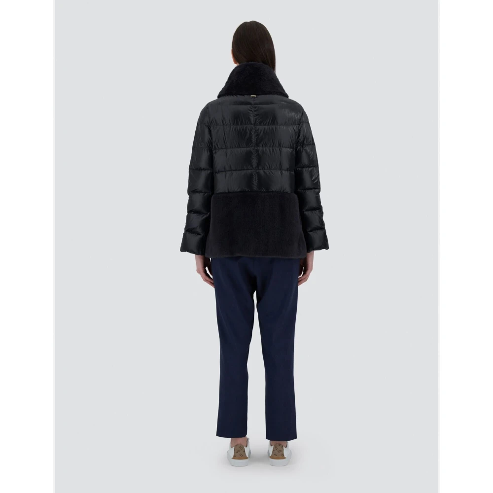 Herno Ultralichte Faux Fur Damesjas Black Dames