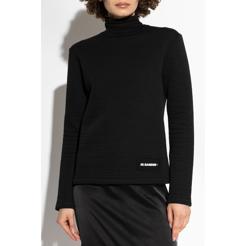 Jil Sander Top met logo Black Dames