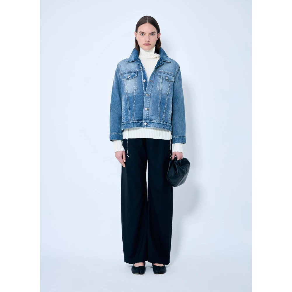 MM6 Maison Margiela Distressed Denim Jacket Blue Dames