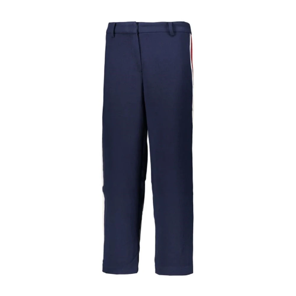 Tommy Jeans Zwarte Slim Fit Broek met Zijstrepen Black Dames