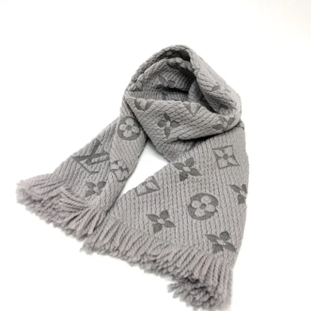 Louis Vuitton Vintage Pre-owned Fabric scarves Gray Dames