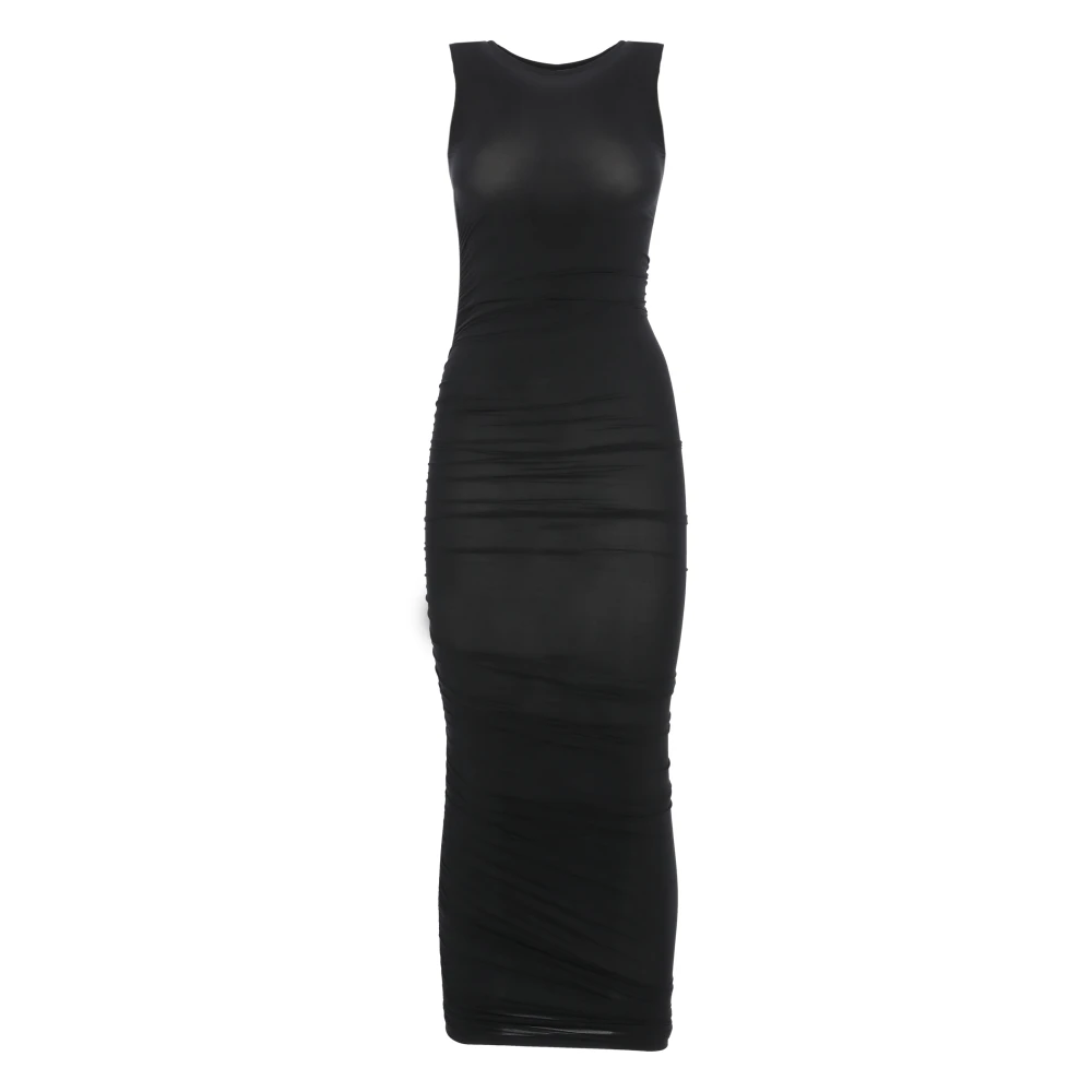 Wolford Women's Black Maxi Dresses, Xs, Sheer Drape Dress
