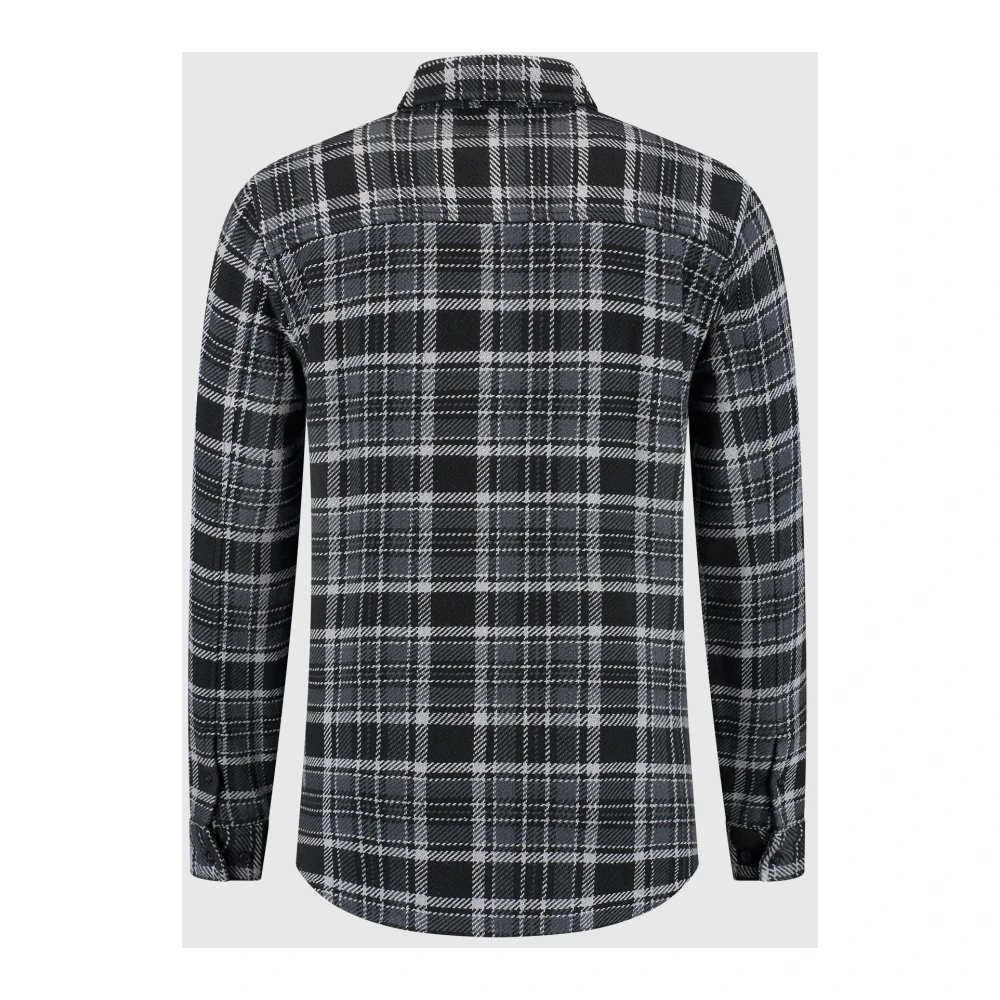 Pure Path Geruite Twill Overhemd Heren Zwart Black Heren