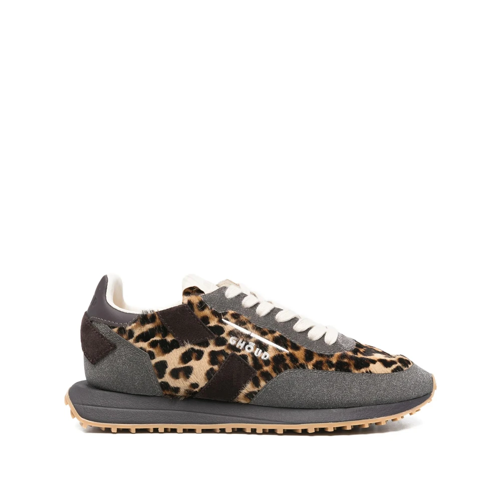 Ghoud Dierenprint Glitter Veterschoenen Dames Schoenen Bruin