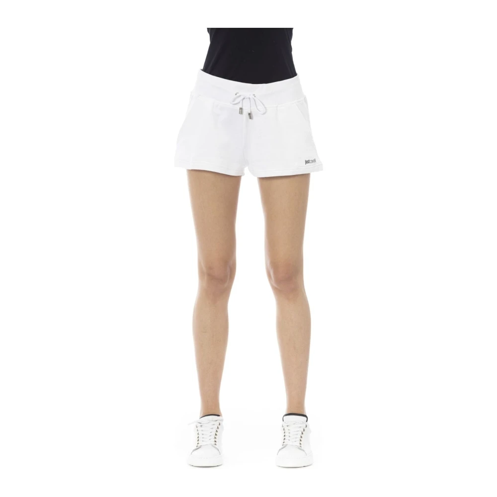 Just Cavalli Strandkläder Shorts med elastisk midja och dragsko White, Dam