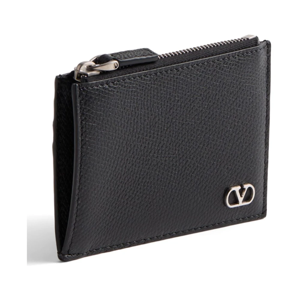 Valentino Garavani Zwarte VLogo Signature Portemonnee met Kaartsleuven Black Heren