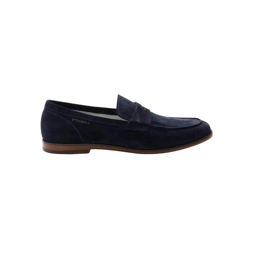 Stonefly Mannelijk Blauw Schoenen Heren, 39 Eu, Leer, Mocassin