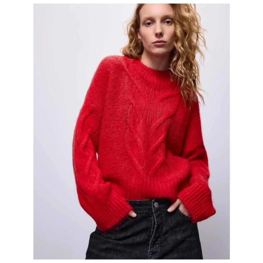 Summum Woman Twist Gebreide Trui Red Dames