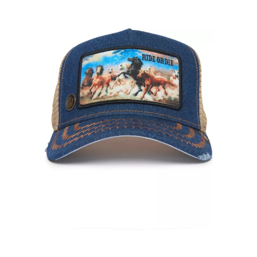Goorin Bros Vintage Trucker Cap Model 21d302d13 Blue Heren