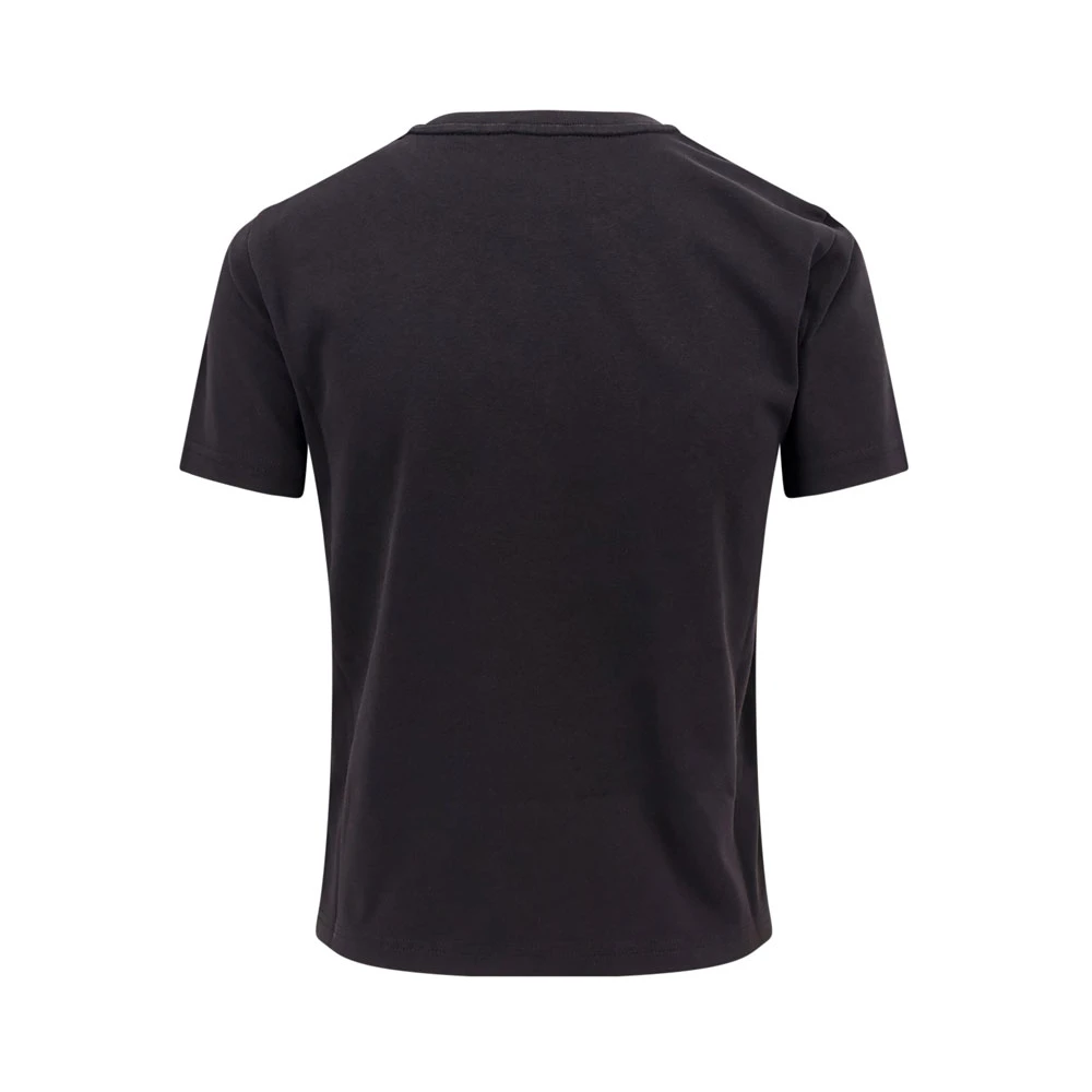 Moncler Katoenen T-shirt met Logo Borduurwerk Black Dames