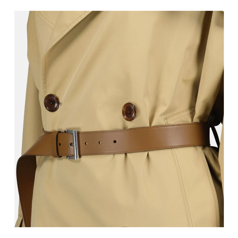 Prada Beige Katoenen Trenchcoat Beige Dames