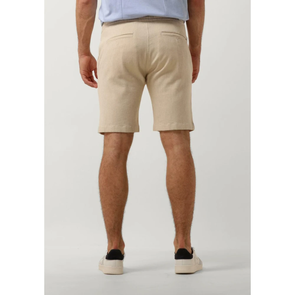 Cast Iron Beige Wafelstructuur Chino Shorts Beige Heren