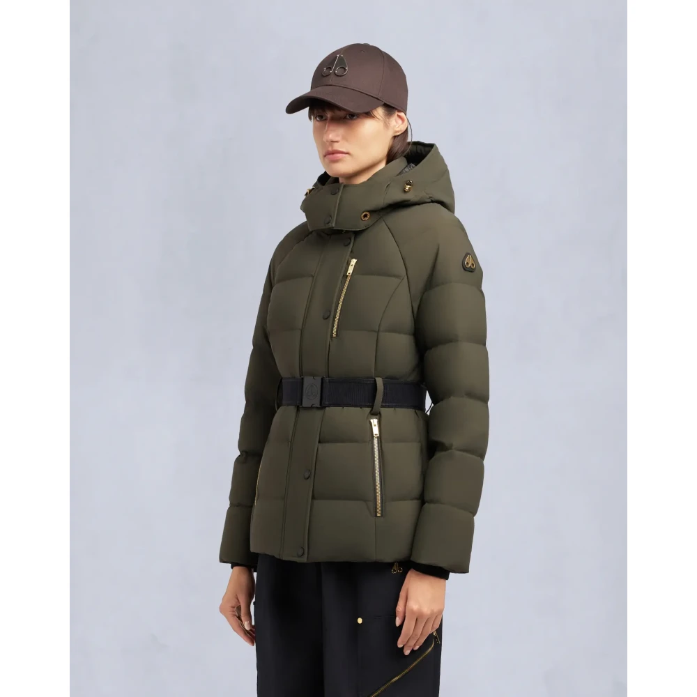 Moose Knuckles Women's Green Winter Jackets, Xs, Cambria Jacket Gold Olive