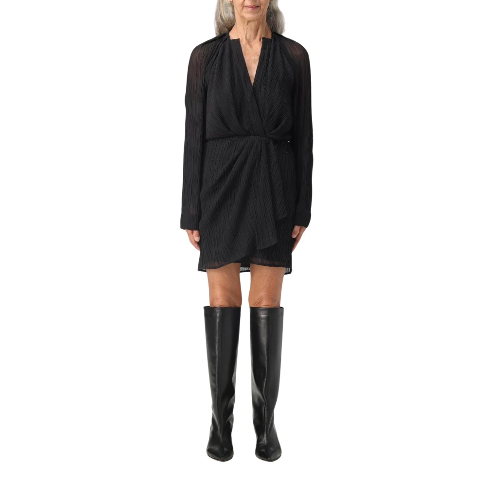 Iro Women's Black Wrap Mini Dress