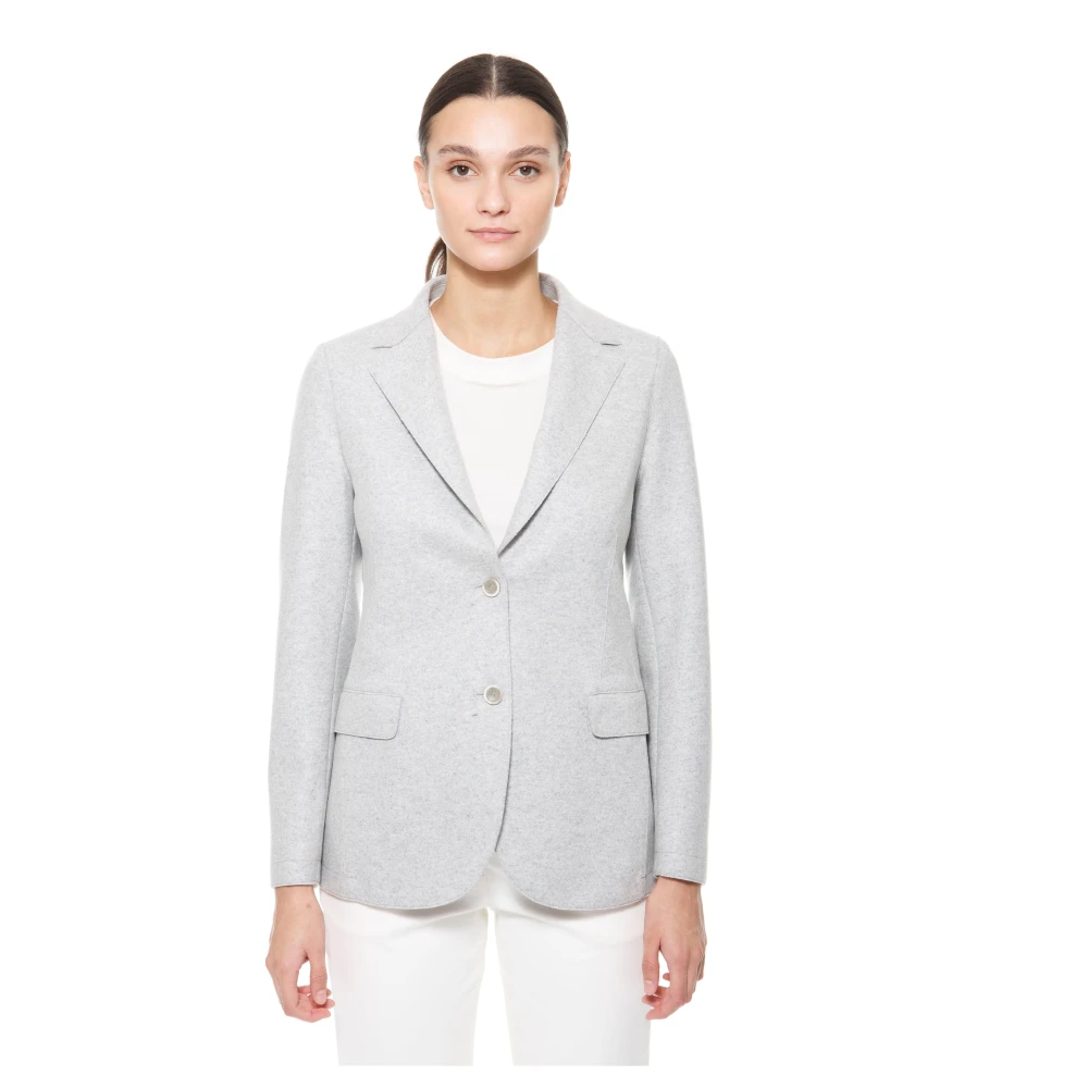 Eleventy Women's Gray Blazers, M, Giacca Monopetto Taglio Vivo