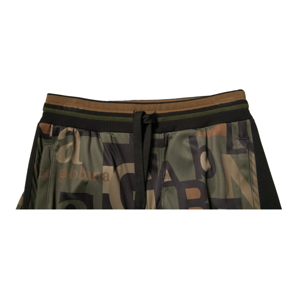 Dolce & Gabbana Camouflage Cargo Jogger Broek met Trekkoordsluiting Multicolor Heren