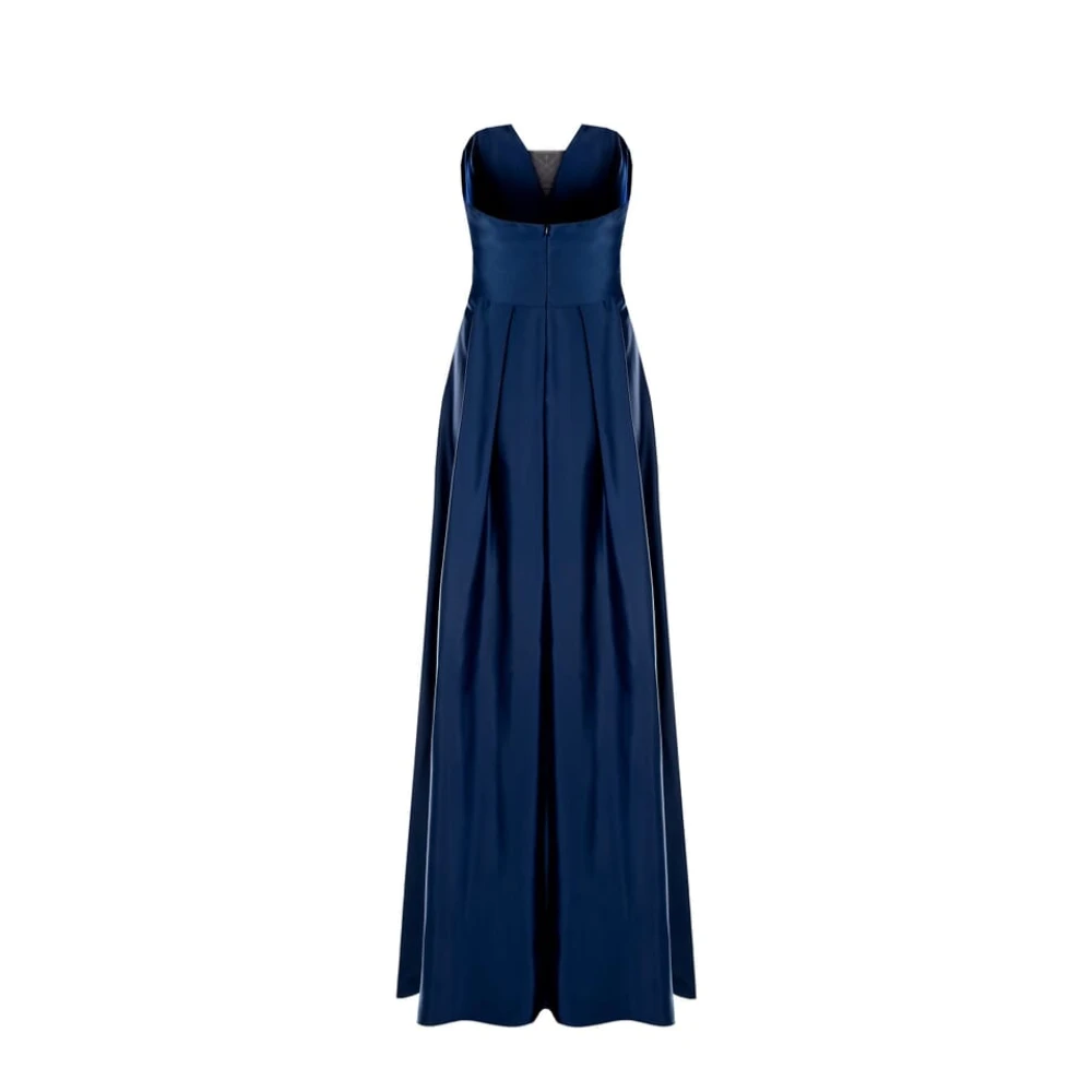 RINASCIMENTO Satin bustier jurk met splinters Blue Dames