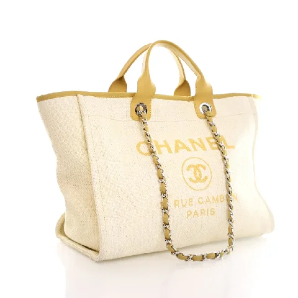 Chanel Vintage Pre-owned Canvas chanel-bags Beige Dames