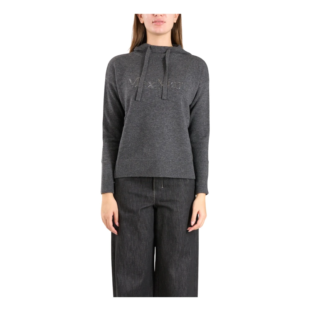 Max Mara Ull Hoodie Gorizia Stil Gray, Dam