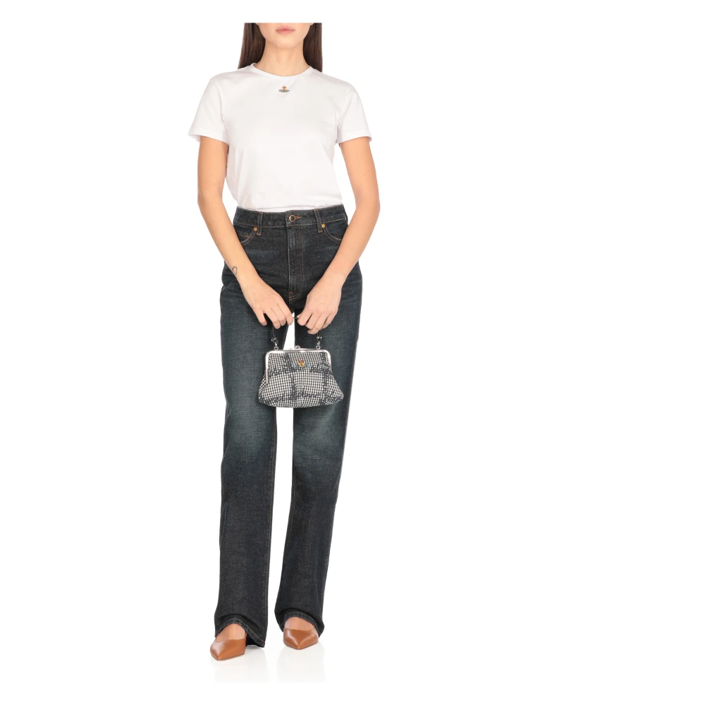 Vivienne Westwood Zwarte katoenen tas met kettingriem Black Dames