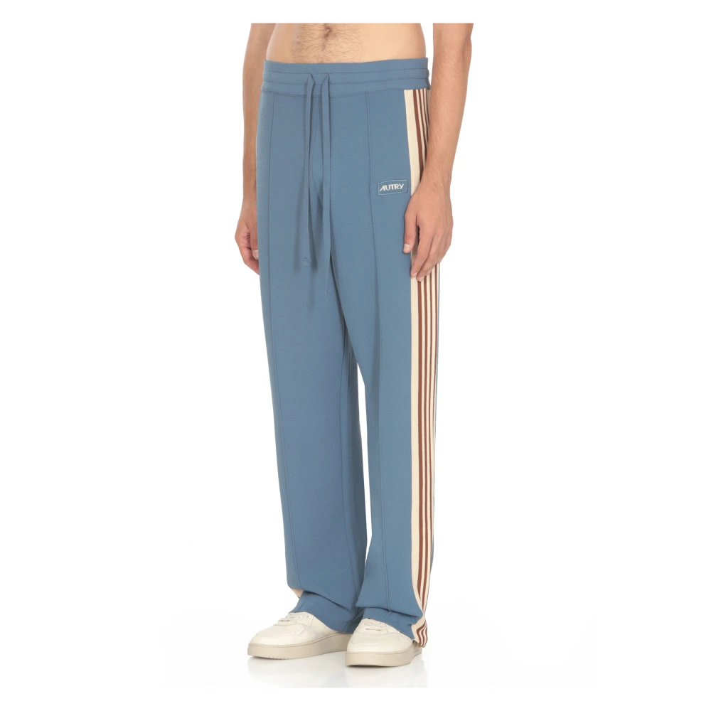 Autry Blauwe viscose sweatpants met elastische taille Blue Heren