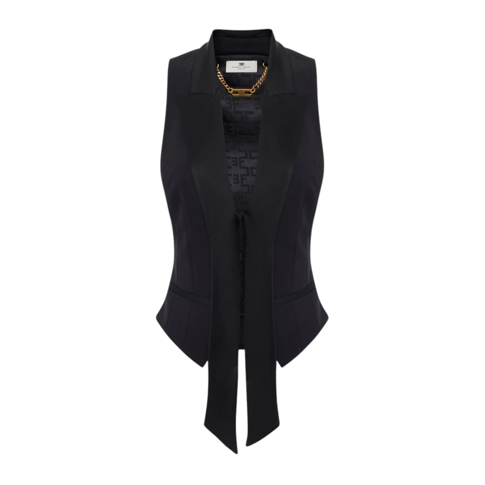 Elisabetta Franchi Stijlvolle Gilet voor Vrouwen Black Dames