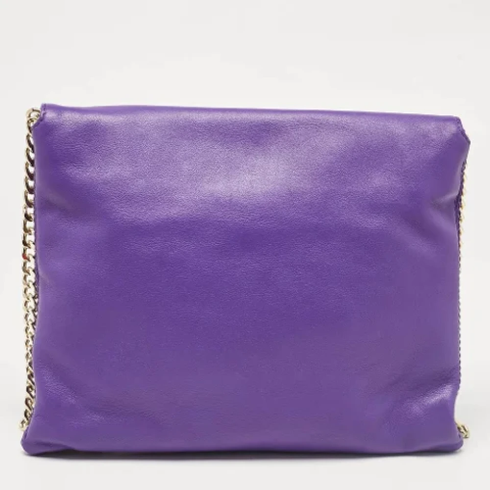 Carolina Herrera Pre-owned Leather shoulder-bags Purple Dames