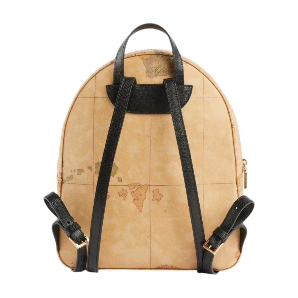 Alviero Martini 1a Classe Zwarte 3D Geo Classic Leren Rugzak Black Dames