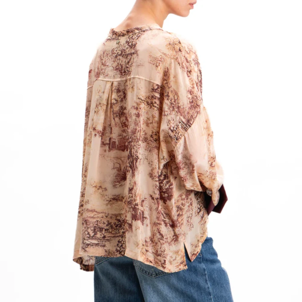 Souvenir Fantasie Print Beige Blouse Multicolor Dames