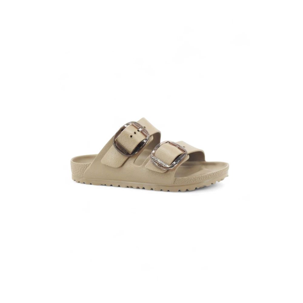 Birkenstock , Sliders, Female, Beige, 7 Uk, Arizona Big Buckle Eva