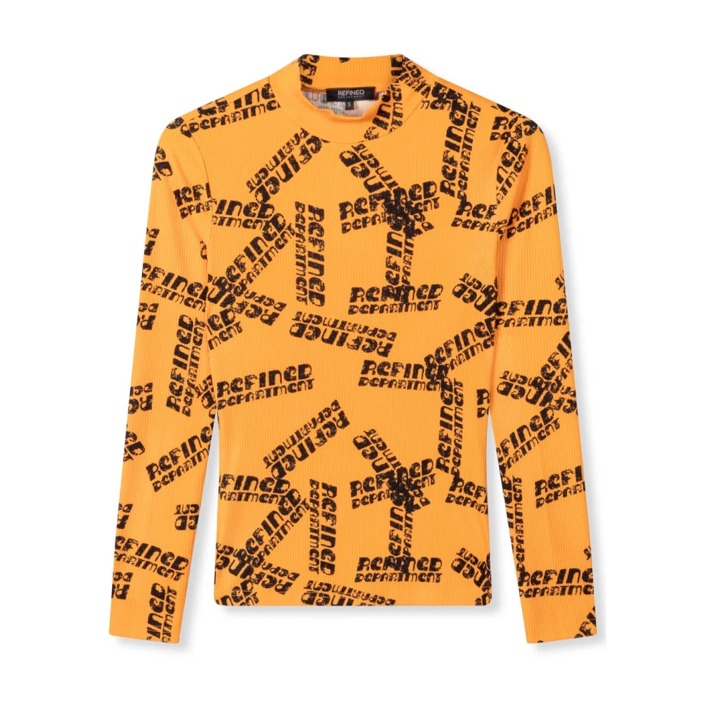 Refined Department Riley Top Lange Mouw Orange Dames