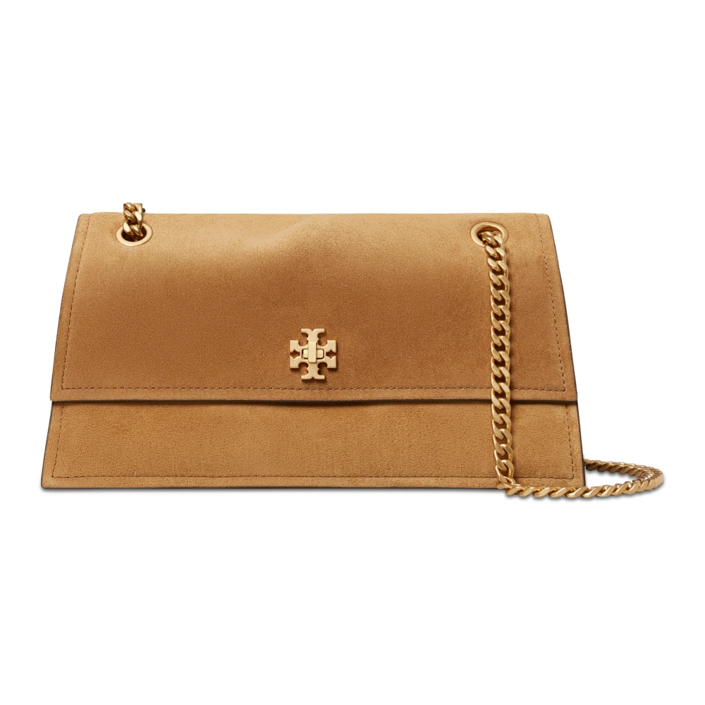 Tory Burch Brown Kira Turnlock Suede Shoulder Bag - Female - Shoulder Bags - One Size - Bags