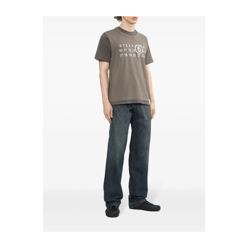 MM6 Maison Margiela Blauwe Denim Straight Leg Broek Blue Heren