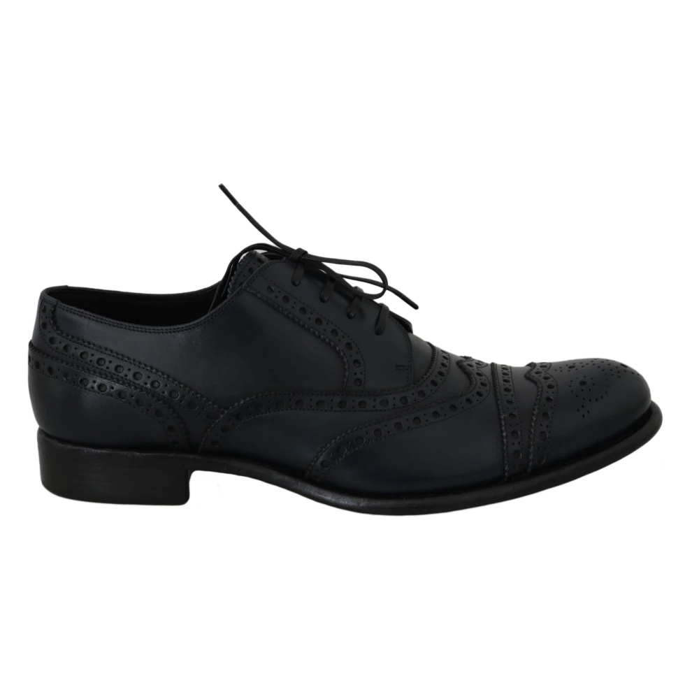 Dolce & Gabbana Men's Blue Elegant Leather Wingtip Derby Shoes