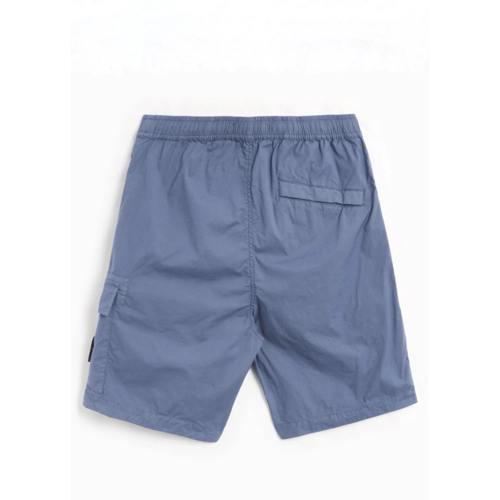 Stone Island Comfort Fit Cargo Bermuda Shorts Blue Heren